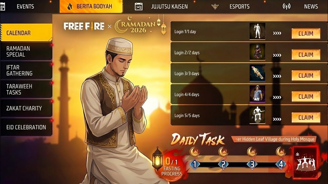 Ramadan Event Free Rewards 💥🤯 | ramadan event free fire | free fire new event | ff new event