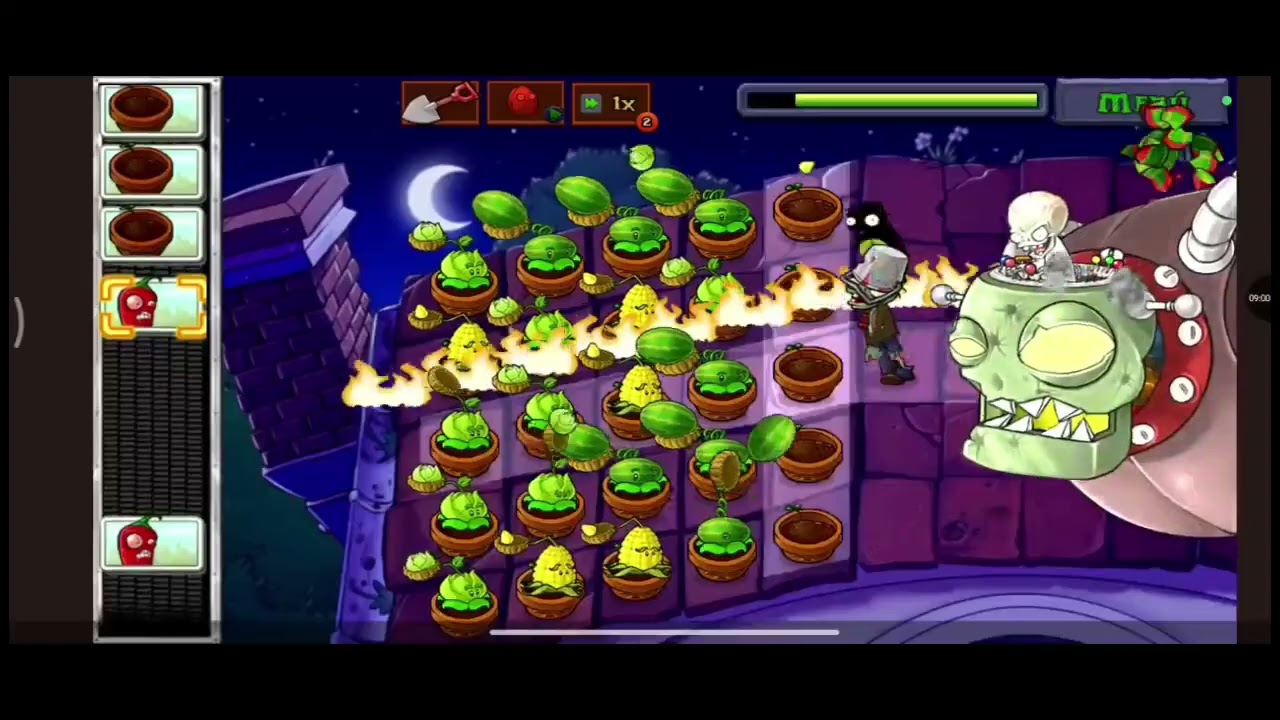 ( Plants vs zombies jefe noche Tejado Diez Final Games videos )