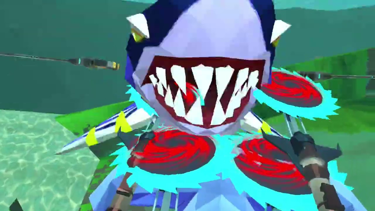 Playing shark go with my friend on vr