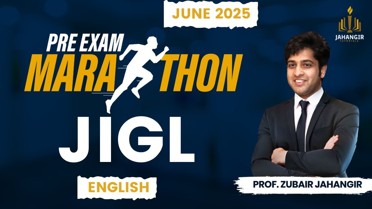 🔥 JIGL Pre Exam Marathon | CS Executive💼 |  New Syllabus 📘 | In English | Prof. Zubair Jahangir 🚀📚