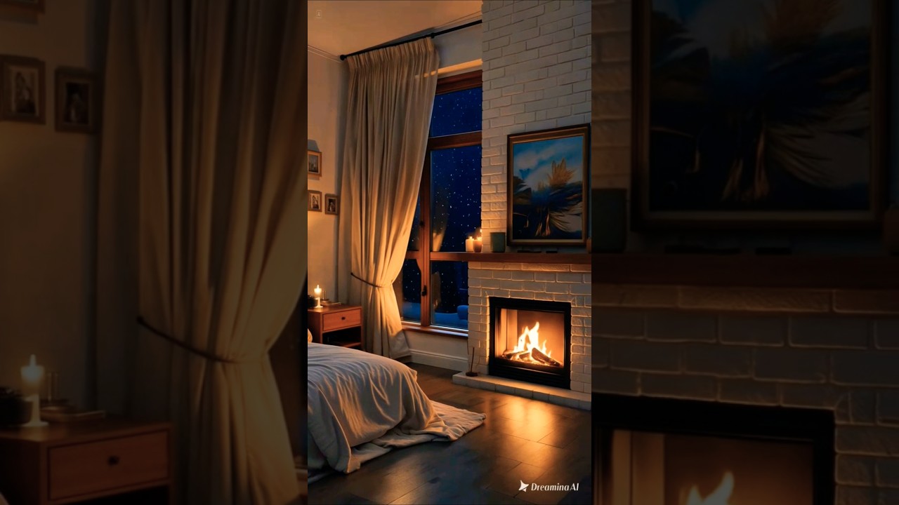🔥 Cozy Fireplace with Crackling Fire Sounds. Fireplace #2 