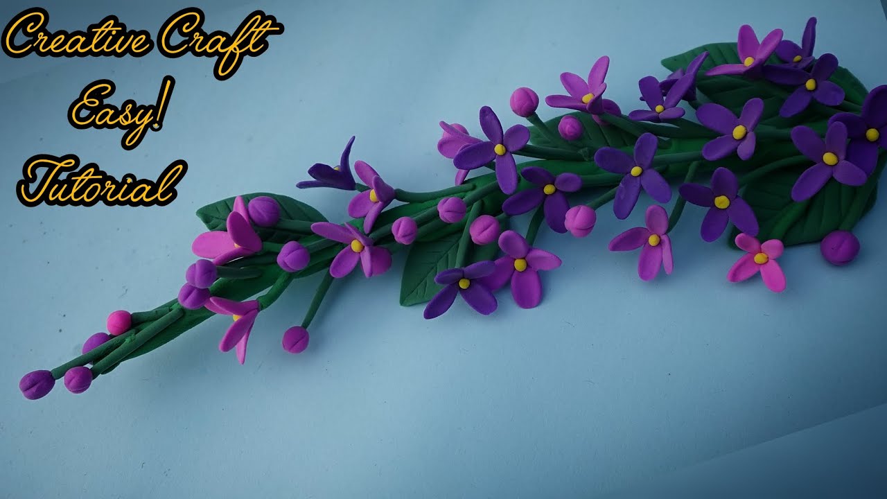 How To Make Flower with Clay| ক্লে দিয়ে ফুল💜|Room Decor Ideas with Clay| Easy Tutorial for beginners