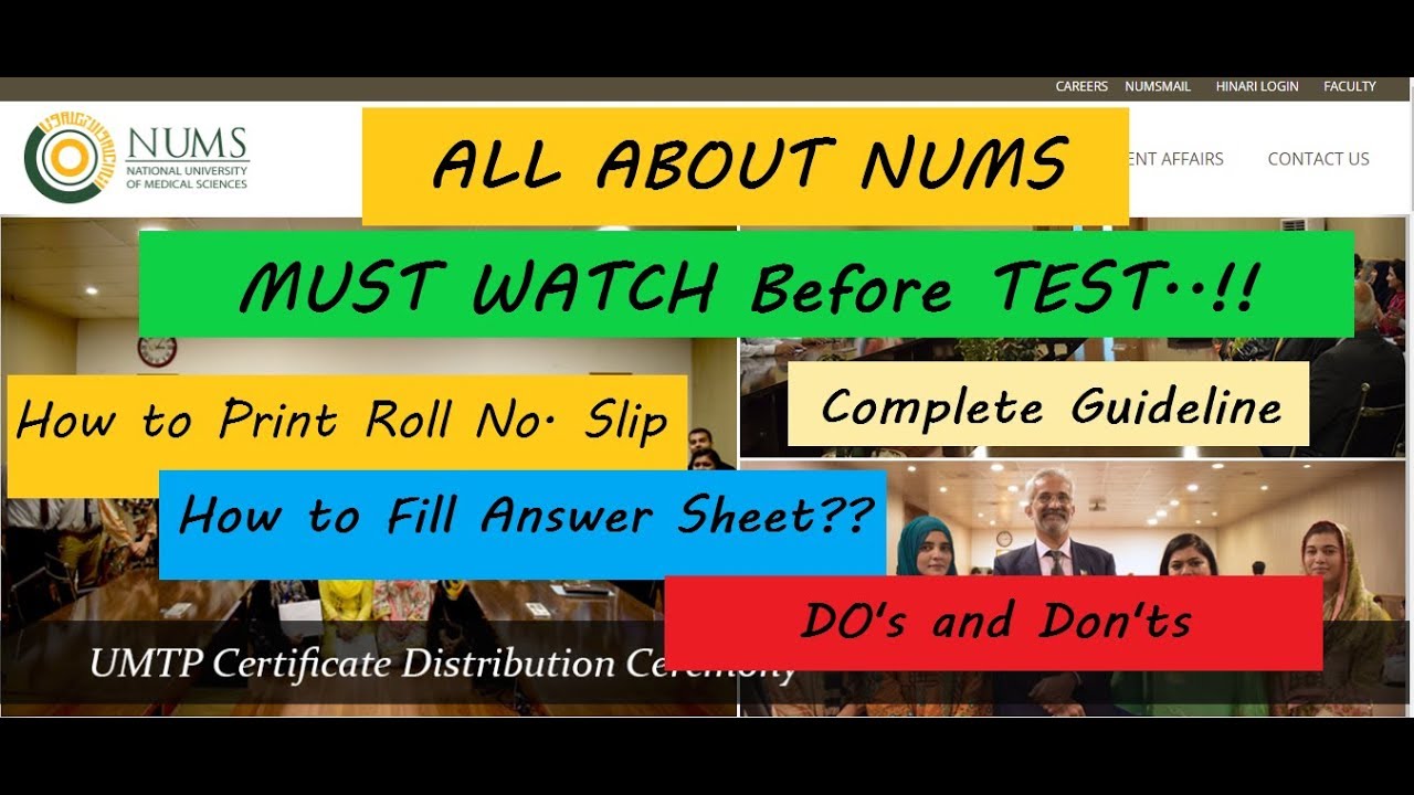 Complete Guideline About NUMS 2018..!! How to Print Roll No. Slip??How to Fill Answer Sheet??