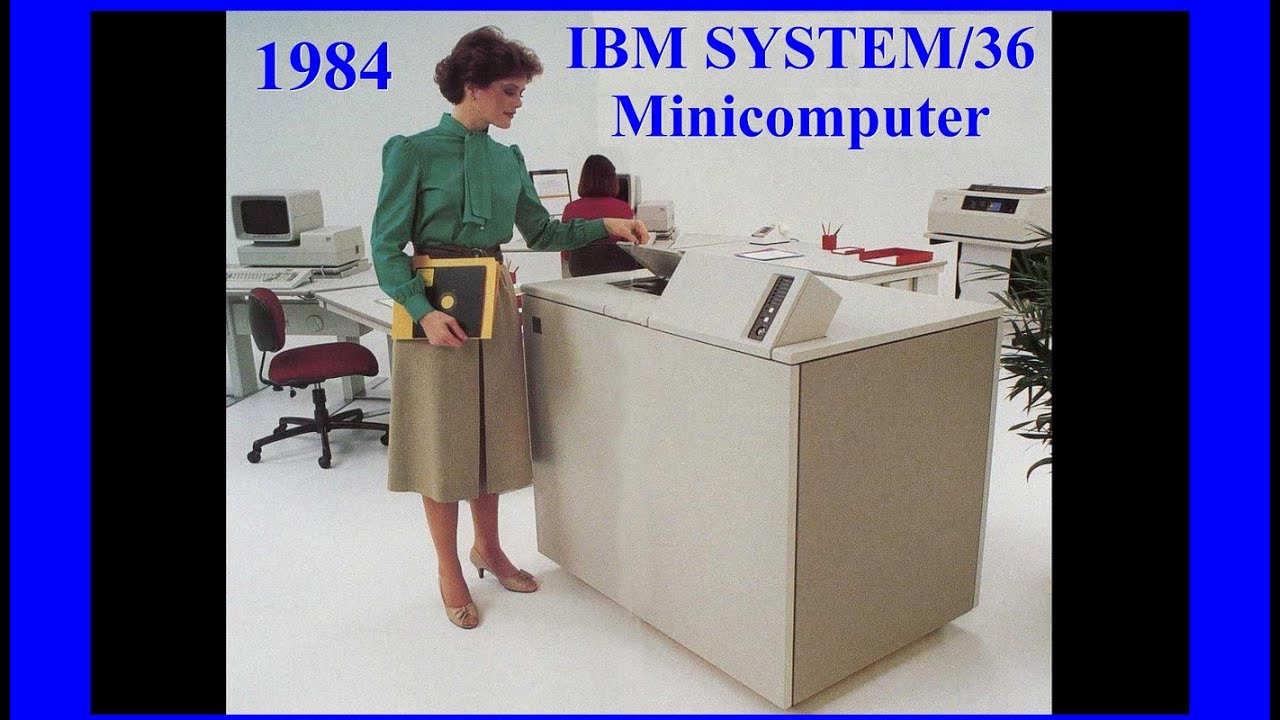 История компьютеров 1984 года: реклама мини-компьютера IBM System/36, автоматизация делопроизводс...