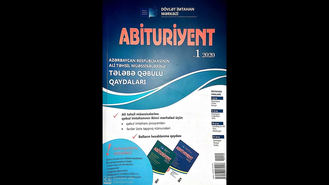 DİM-in “Abituriyent” jurnalının model sualları (2020)