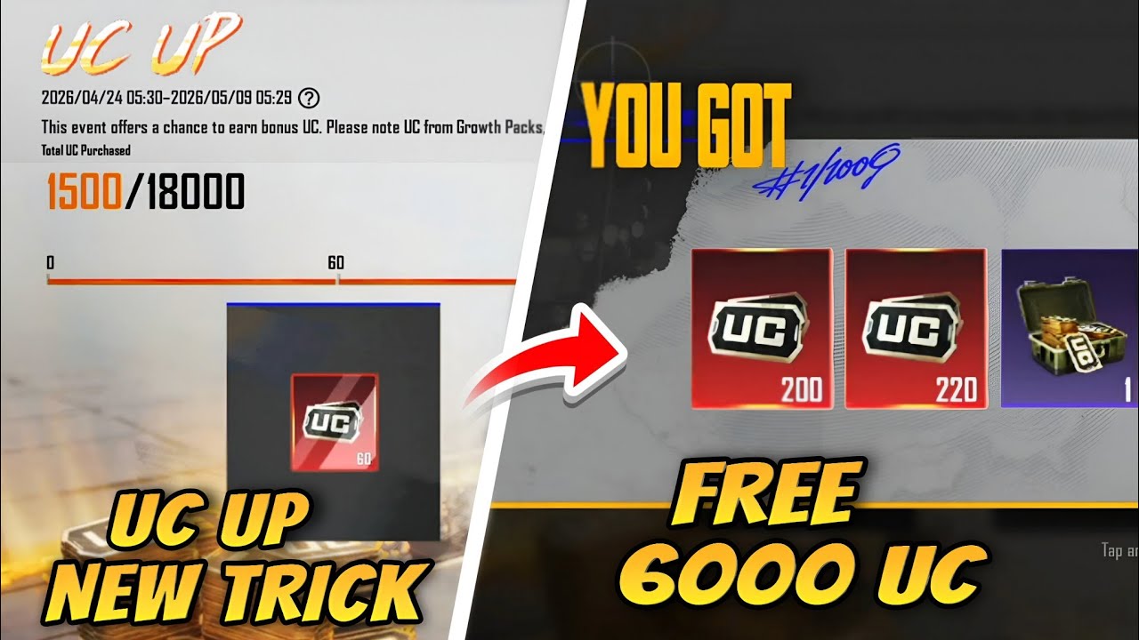 😱 Free 6000Uc In BGMI New Uc Up Event | Return Special Uc Bonus Trick | Uc Up Event Explain! | Uc Up