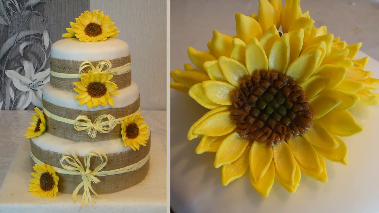 Sunflowers Cake and How to do fondant Sunflower / Flowers Cake