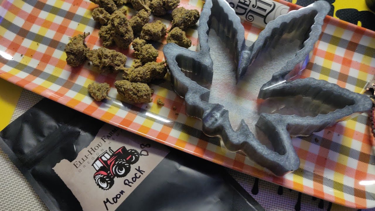 Elli-Hou Farms Oregon Hemp Delta 8 Moon Rock smoke sesh / unboxing! Custom Ashtrays 🔥🔥