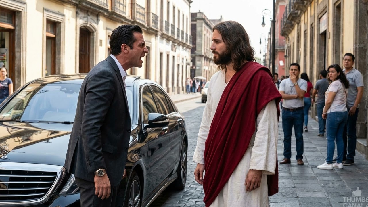 “¡NO ME MIRES ASÍ, MENDIGO!” GRITÓ EL MILLONARIO… SIN SABER QUE EL MENDIGO ERA JESÚS