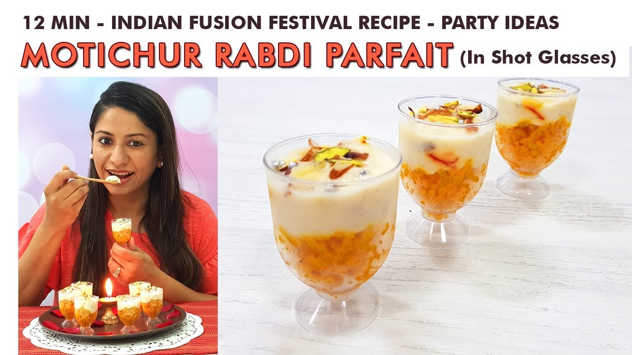 MOTICHUR RABDI SHOTS मोतीचूर राबड़ी इन शॉट गिलास Diwali Food - Indian Fusion Recipe - Party Ideas
