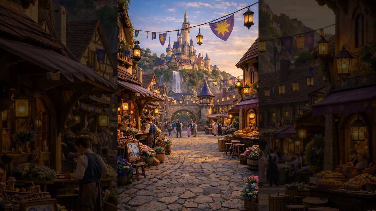 Vivre dans le monde de Disney _ Bienvenue dans la ville de raiponce _ Relaxing
