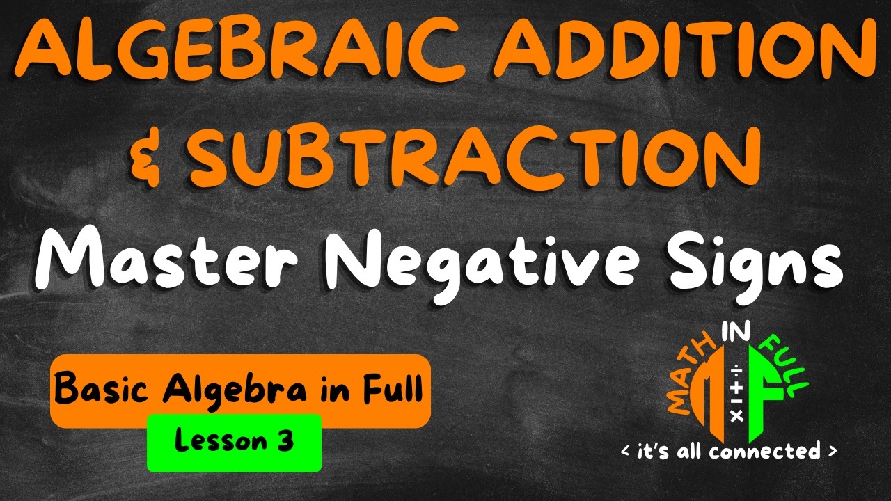 Addition & Subtraction in Algebra – Simplifying Algebra | Basic Algebra in Full (Lesson 3)