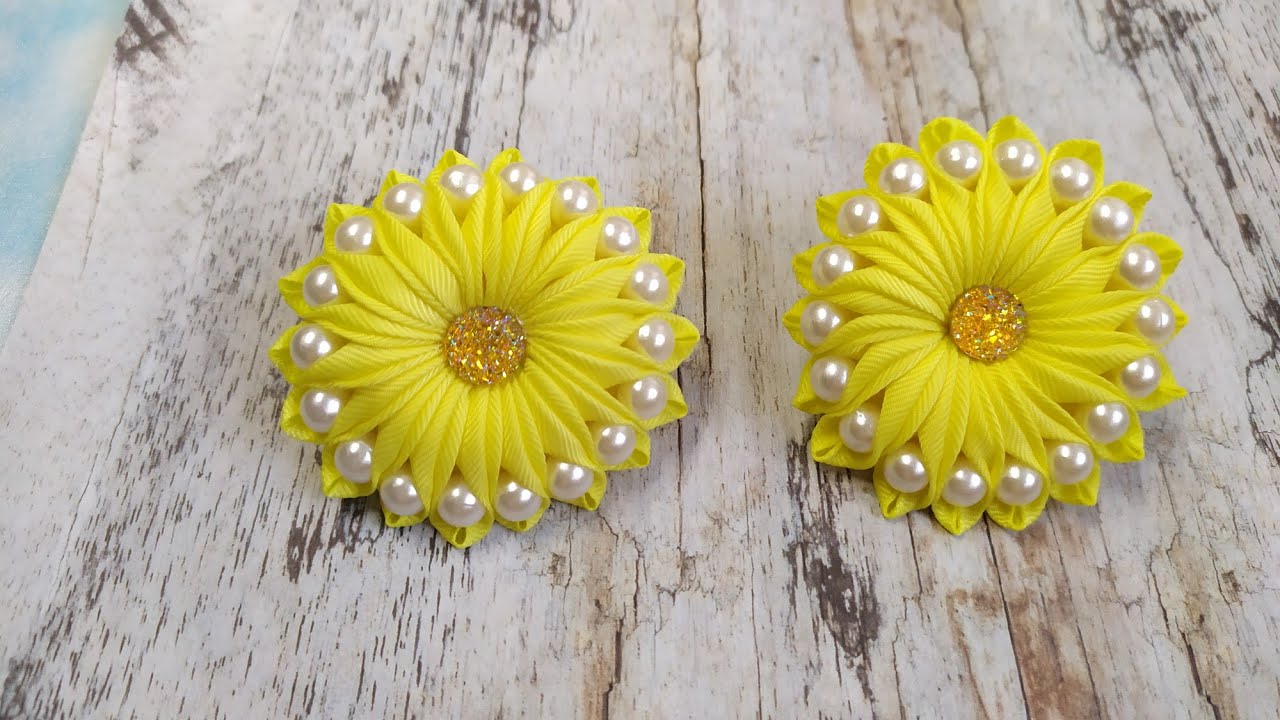 Зефирки из ленты 2,5 см / зефирки / бантики из лент / канзаши / kanzashi / DIY / бантики из репса