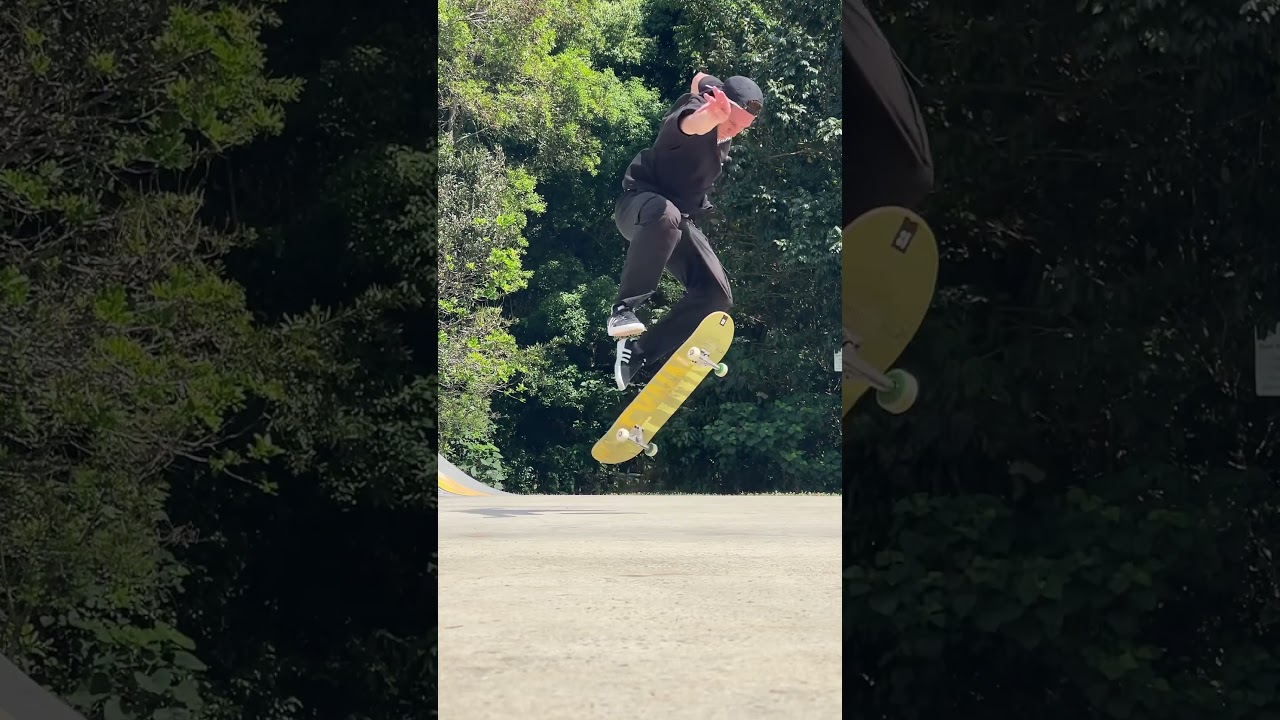 Switch Pop Shuvit on a skateboard - slow motion skate trick #skatevideo #skateboarding #skatetrick