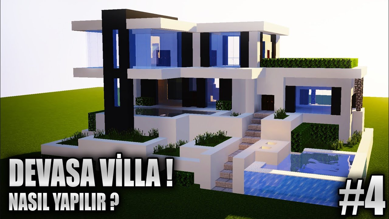 DEVASA VİLLA Nasıl Yapılır ? (T&uuml;rk&ccedil;e Detaylı Anlatım) Minecraft Villa Yapımları [4]