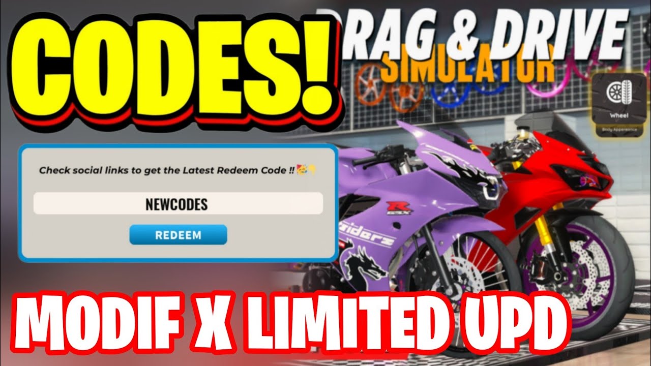 *NEW* ALL MODIF X LIMITED UPDATE CODES FOR DRAG DRIVE SIMULATOR! DRAG DRIVE SIMULATOR CODES