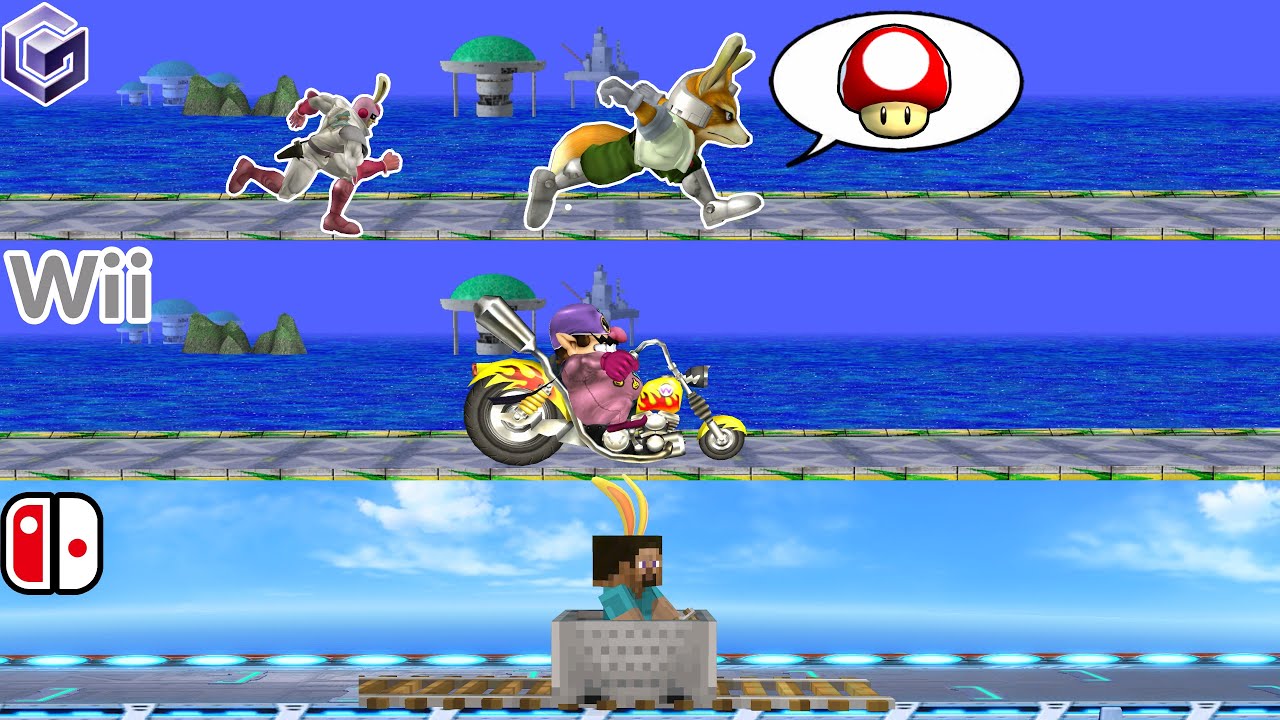歴代ビッグブルーを全キャラウサギ頭巾＋αで走らせてみた【スマブラDX･X･SP】