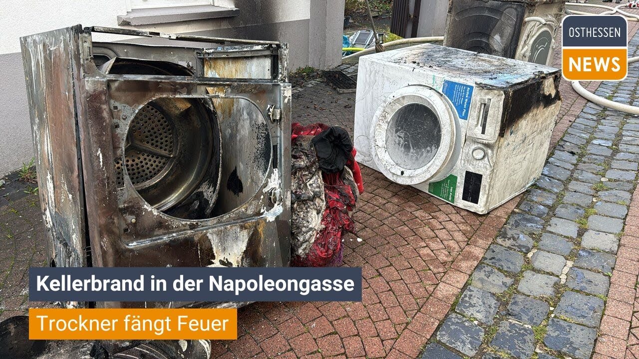 HÜNFELD: Kellerbrand in der Napoleongasse - Trockner fängt Feuer