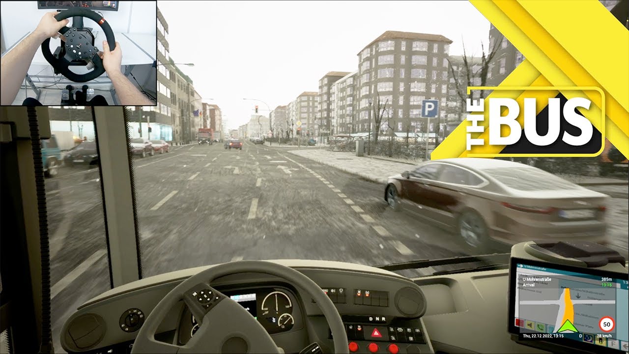 Snowy afternoon drive - The Bus | Realistic gameplay w/ Steering wheel