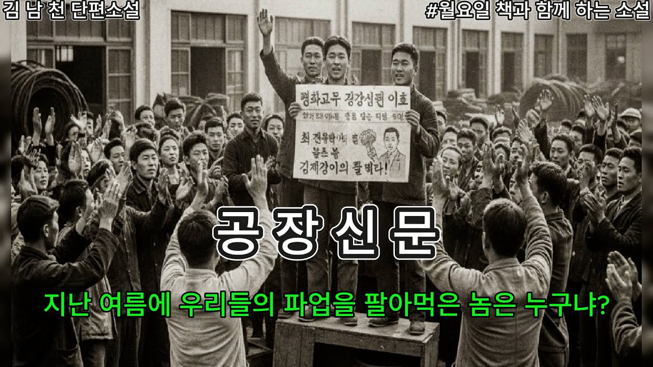 공장신문.저자: 김남천  #책 #이야기  #고전명작 #소설 #소설읽어주는채널 #낭독