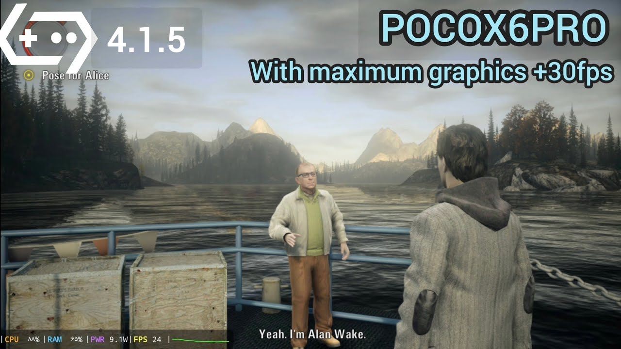 Original and complete performance of Alan Wake on pocox6pro 12/512 with Persian dubbing