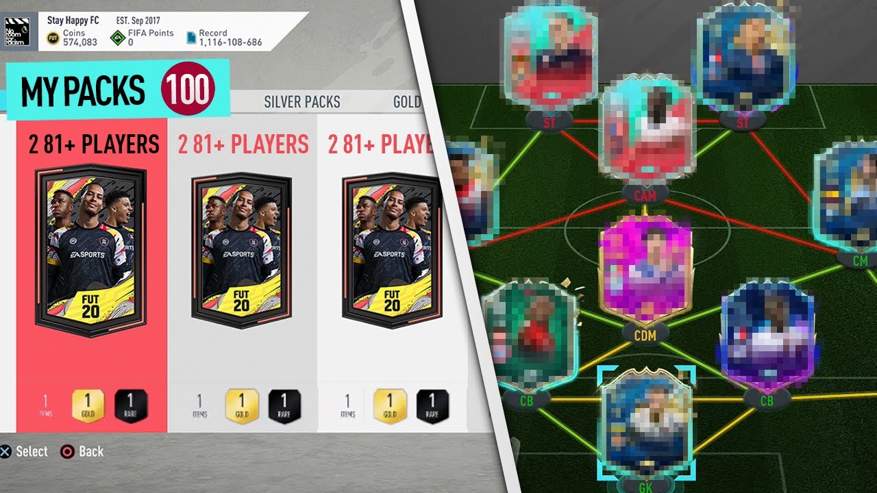 What do you get from 100 81+ double upgrade packs? FIFA 20