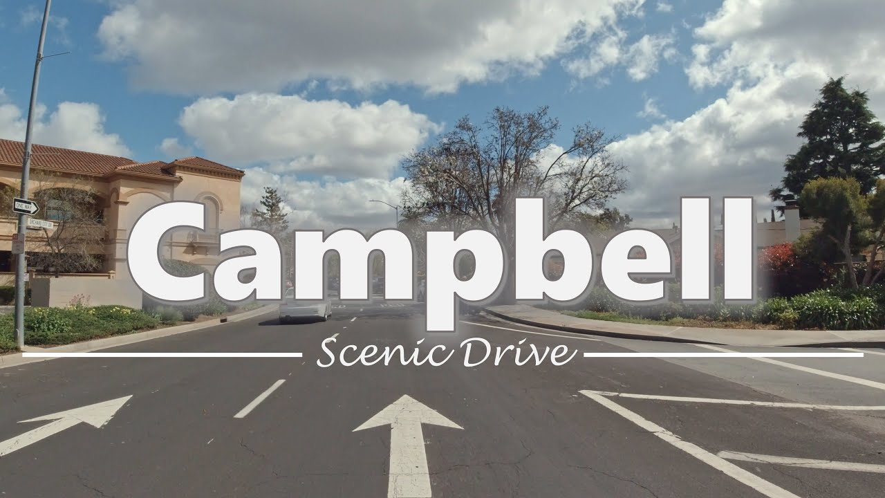 Driving in Downtown Campbell, California - 4K