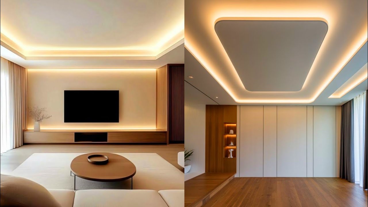 Latest False Ceiling Design | PVC False Ceiling Interior|Living Room POP Gypsum Board Ceiling Lights