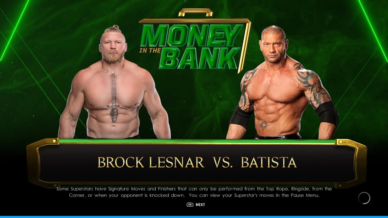 WWE 2K22 PC - Brock Lesnar VS Batista (SD '09)