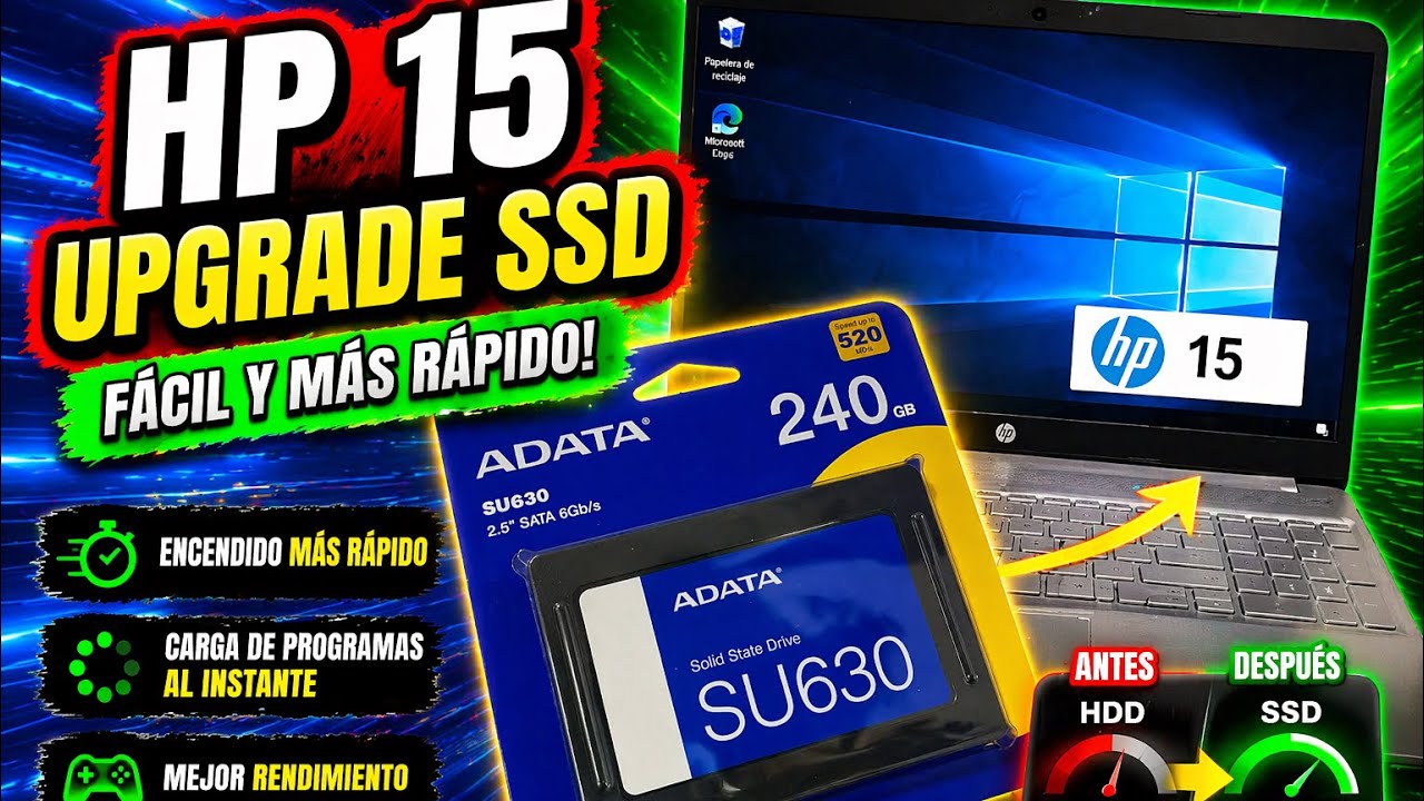 HP 15 UPGRADE SSD Y CLONACION