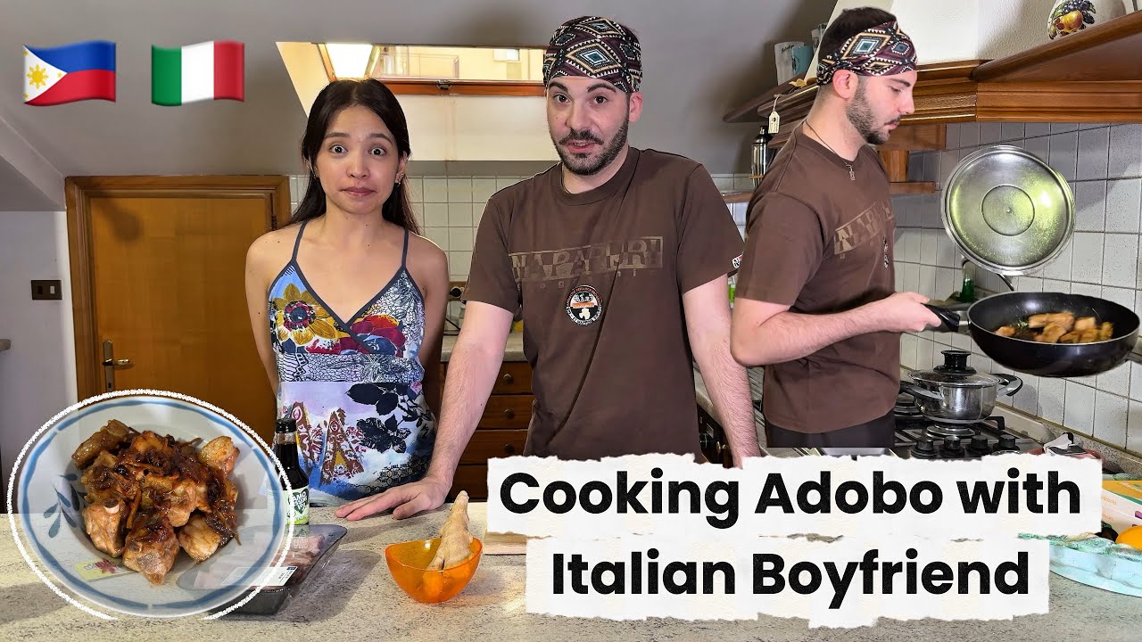 My Italian Boyfriend Tries Cooking Adobo for the first time — SO FUNNY!