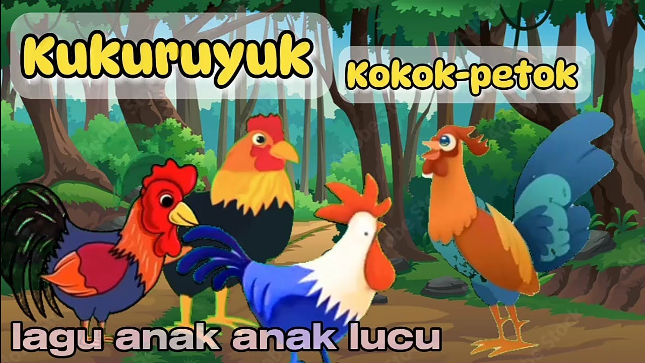 kukuruyuk kokok-petok | ayam jantan dan ayam betina - lagu anak anak @CHANELDENISS