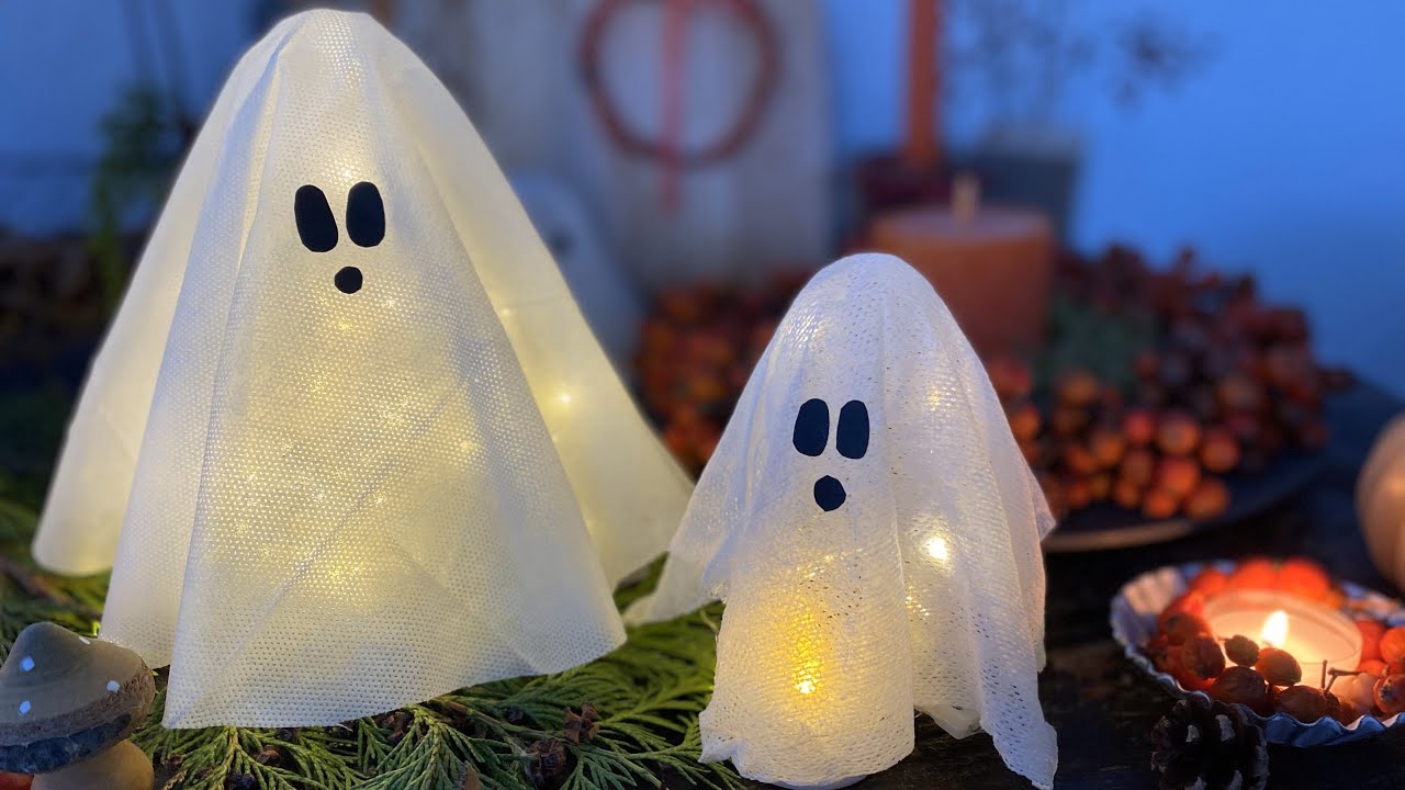 Geister für Halloween * mit Recycling von abgelaufenem Verbandskasten
