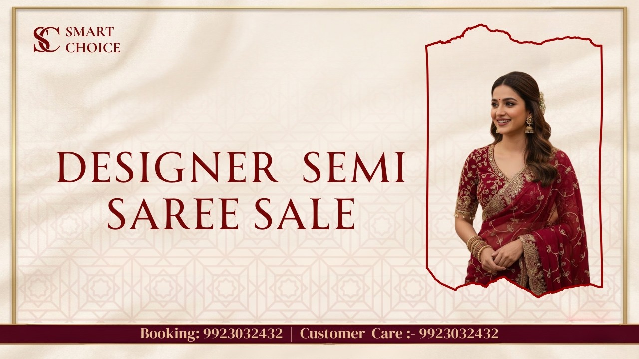 DESIGNER SEMI SAREE SALE | For Booking :- 9923032432 | Smart Choice