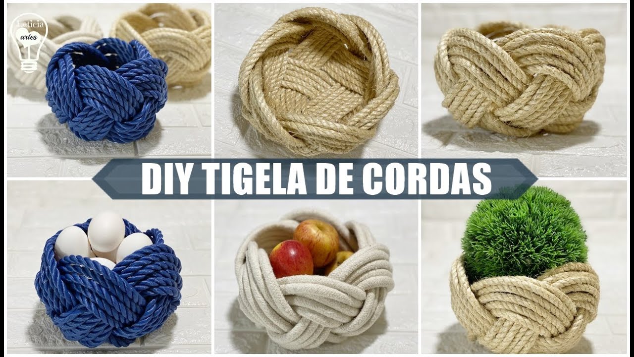 DIY TIGELA FEITA COM CORDAS DE SISAL