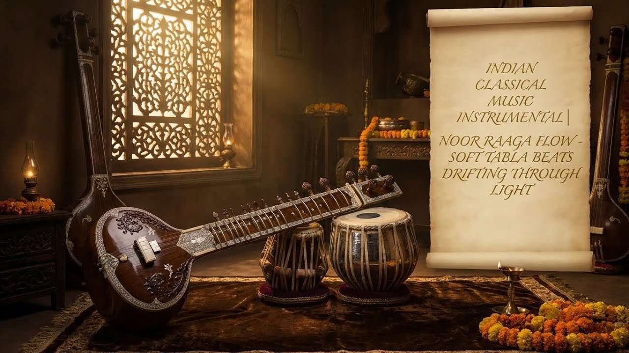 Indian Classical Music Instrumental | Noor Raaga Flow - Soft Tabla Beats Drifting Through Light