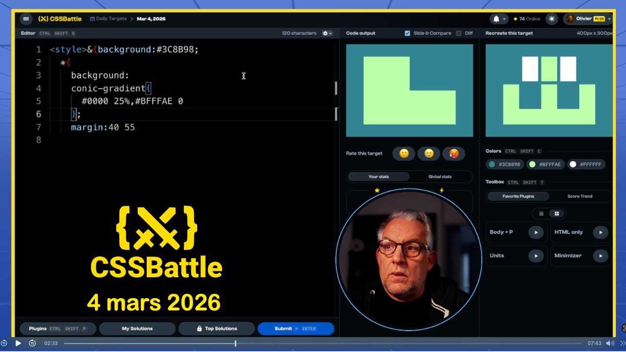 🎯 CSS Battle Mercredi, 4 Mars 2026