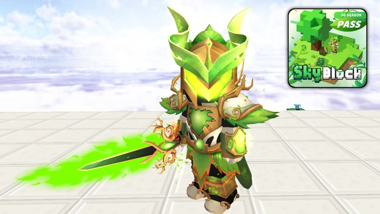 Unlocking New *FOREST ARMOR* in Season 6 BattlePass SkyBlock! (Blockman Go)