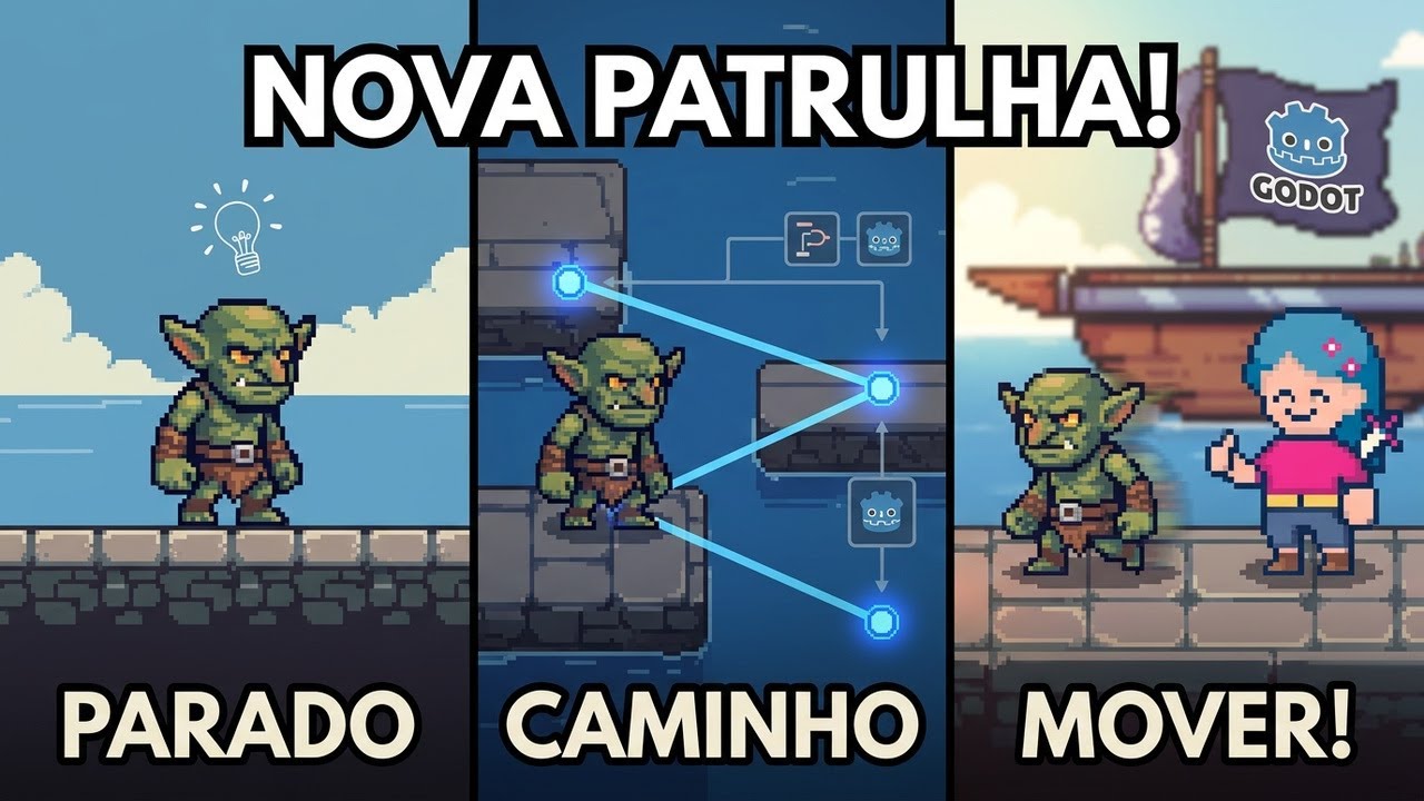 Como Criar um Sistema de Patrulha de Inimigos na Godot 4.X | Tutorial Completo Jogo de Plataforma 2D