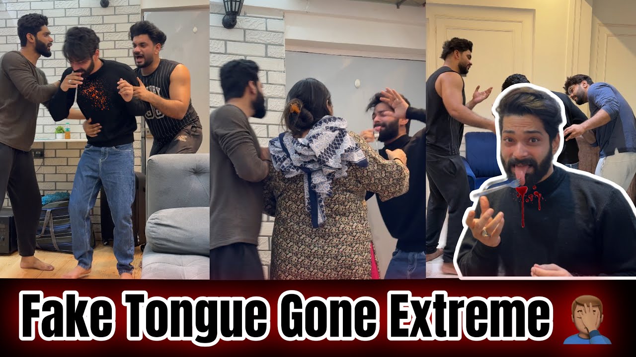 Jaban Katt Gayi 😲| Fake Tongue Prank On Zeeshan & Mummy | Fokats | Abresh & Zeeshan