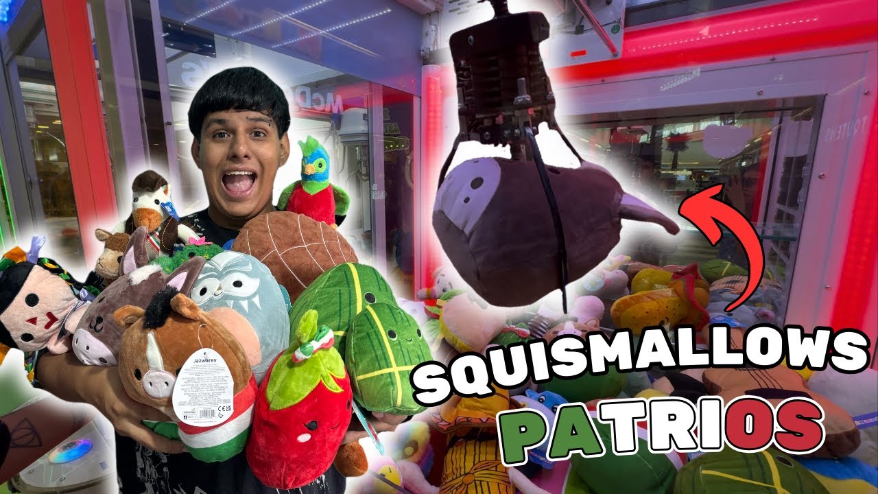 GANAMOS LOS SQUISHMALLOWS PATRIOS EN LAS MÁQUINAS DE PELUCHES!