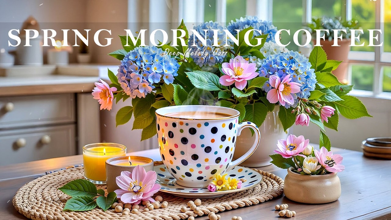 Spring Morning Coffee ☕ Relaxing Jazz Cafe & Elegant Bossa Nova Piano for Study & Positive Mood.