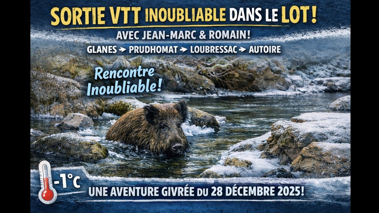 🇫🇷 4k VTT ÉPIQUE : Sanglier dans la rivière gelée et panne mécanique ! 🐗❄️
