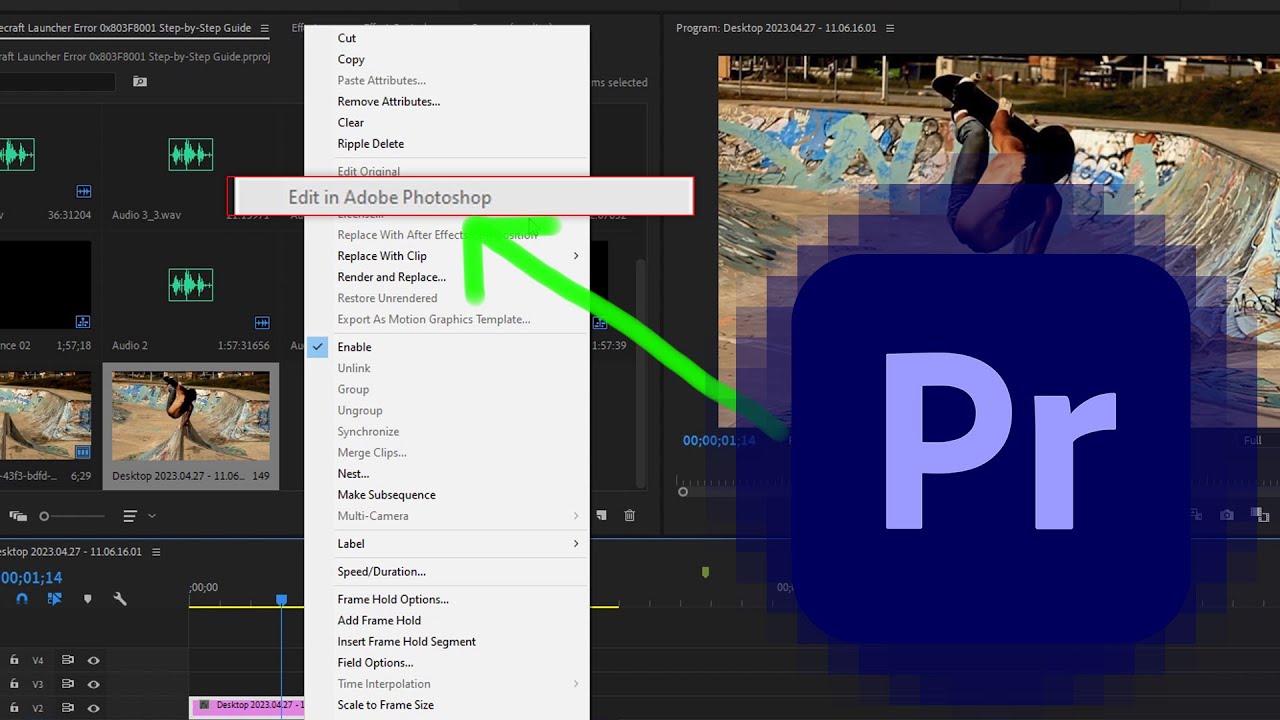 How to Fix Greyed Out 'Edit in Adobe Photoshop' Option in Premiere Pro