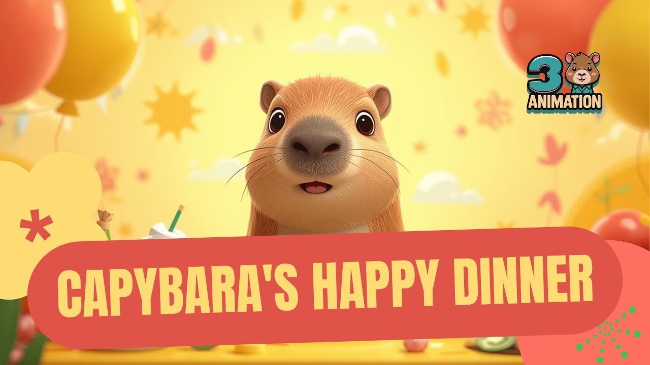 3D CHIBI ANIMATION | CAPYBARA'S HAPPY DINNER &bull; 3D CARTOON MOVIE | 3D CARTOON FOR KIDS