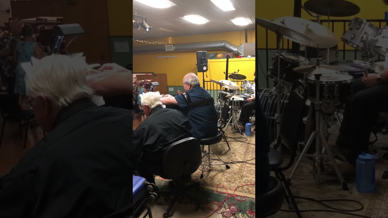 Paul Henning Trio. Art Wood, trumpet and Michael Henning percussion