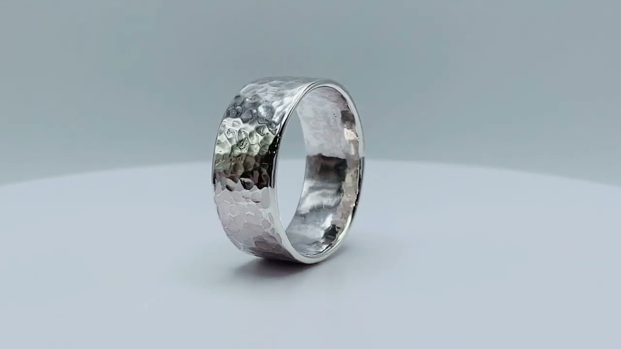 Sterling Band 7-8mm Classic Textured by Klee Angelie Jewelry