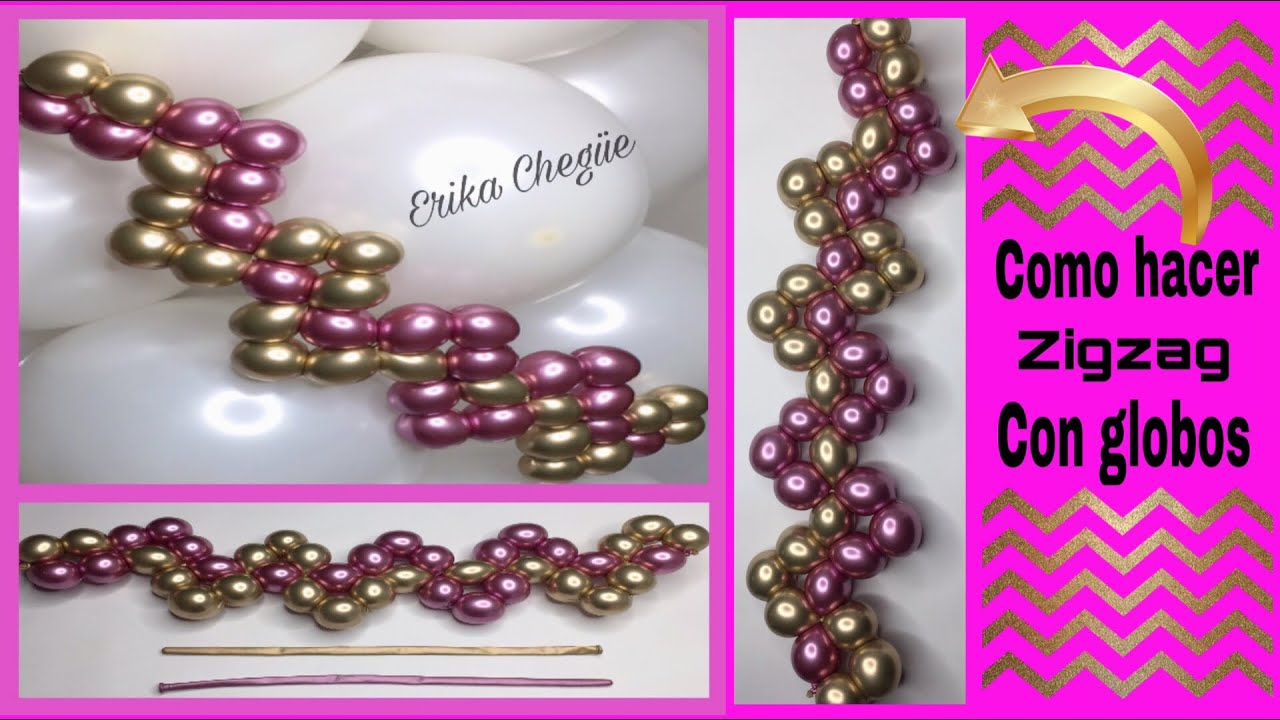 IDEAS CÓMO HACER BURBUJAS O PERLAS EN FORMA DE ZIGZAG CON GLOBOS 260 PASO A PASO DECORACION BOUQUET