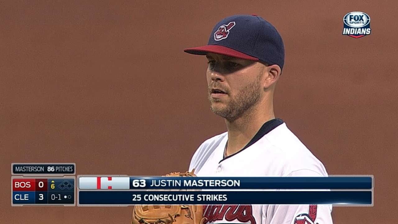 Masterson throws 25 consecutive strikes