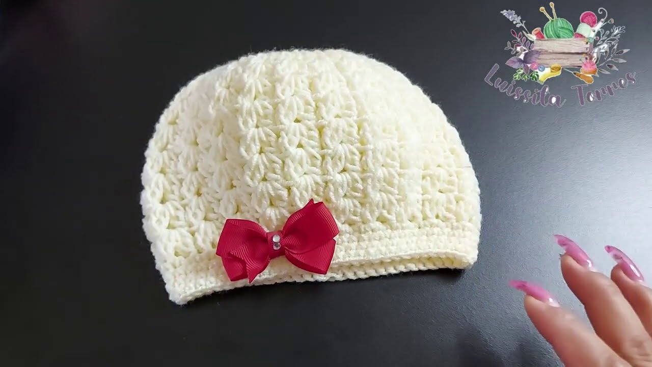 GORRITO MAS SENCILLO Y FACIL DE HACER  A CROCHET O GANCHILLO PASO A PASO - 3 A 6 MESES